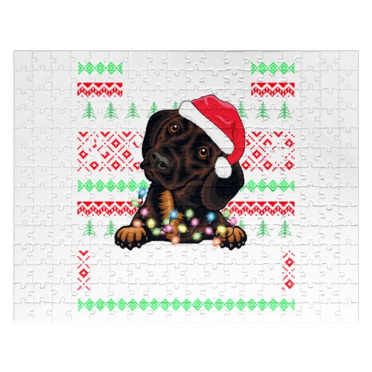 Cute Dog Pajama - Dachshund Dog Lover Christmas Jigsaw Puzzles