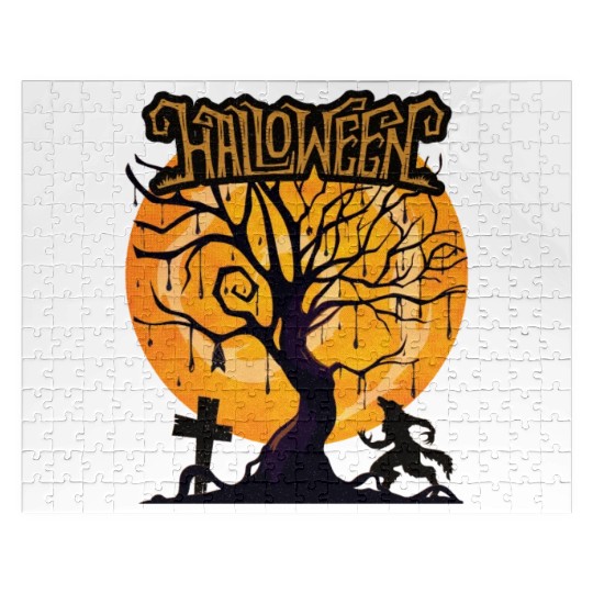 The tree of blood that calls werewolf on a night Jigsaw Puzzles
