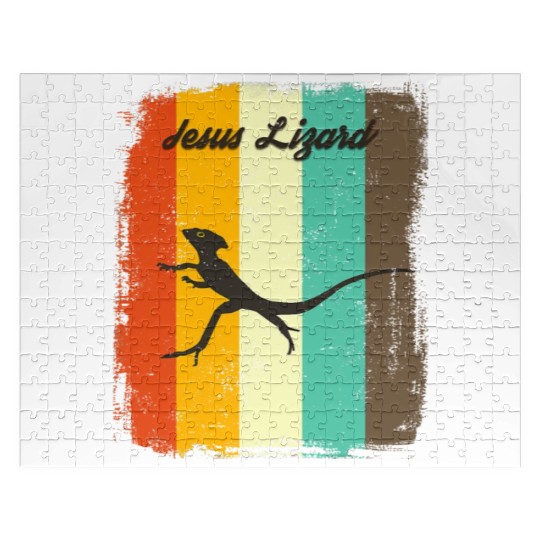 Jesus Lizards Jigsaw Puzzles Retro 70s Vintage Reptile Lover