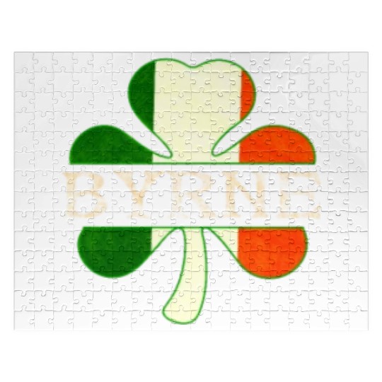 Byrne Irish Surname Ireland Flag Shamrock Jigsaw Puzzles
