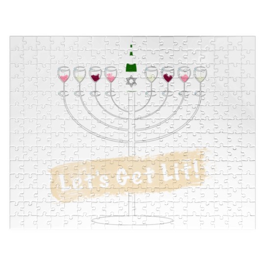 Let's Get Lit Wine Lovers Hanukkah Jigsaw Puzzles