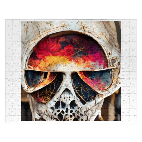 Extremely Realistic Skull in Abstract Art Jigsaw Puzzles