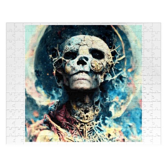 Extremely Realistic Skull in Abstract Art Jigsaw Puzzles