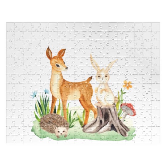 Animal deer rabbit hedgehog Rowan Jigsaw Puzzles