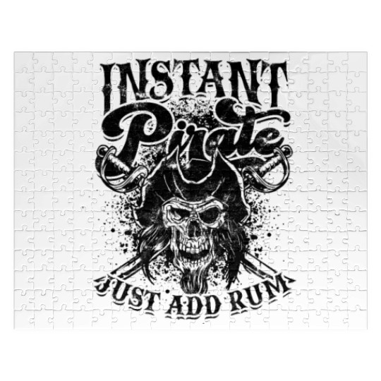 Instant pirate just add rum - skeleton Jigsaw Puzzles