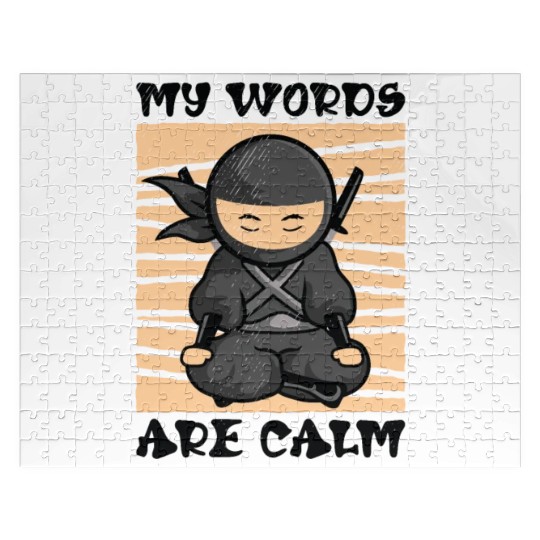 Serenity Ninja Fan Calm Yoga Lover Peaceful Jigsaw Puzzles