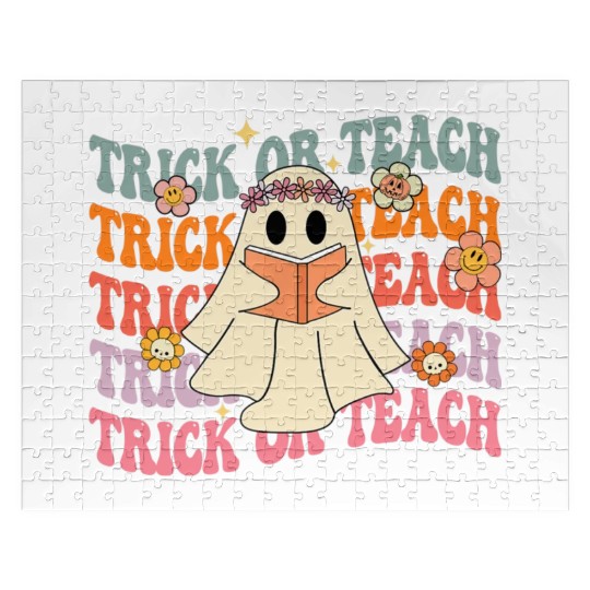 Groovy Trick or Teach Boo Ghost Pre-K Teacher Life Jigsaw Puzzles