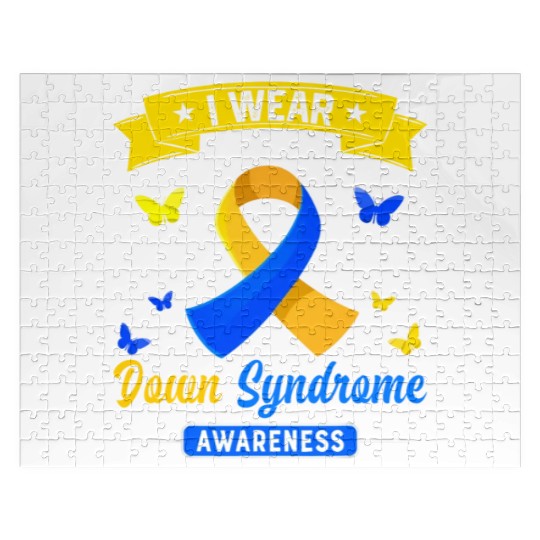 I Wear Blue Yellow For My Cousin Down Syndrome Jigsaw Puzzles
