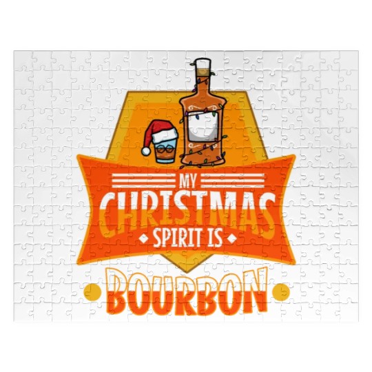 My christmas spirit is bourbon Jigsaw Puzzles