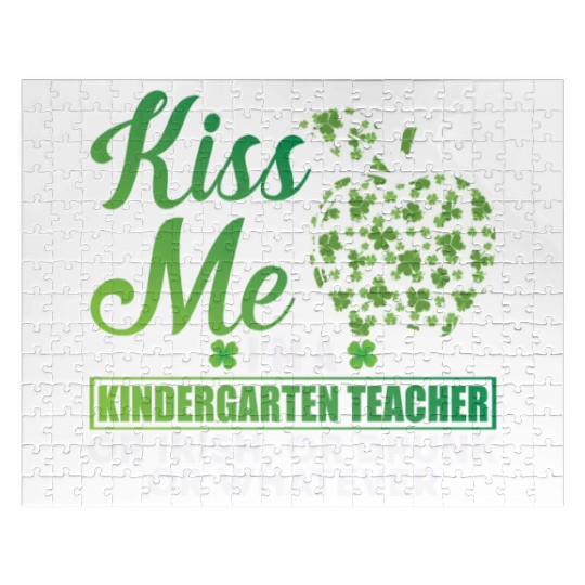 Kiss Me I'm A Kindergarten Teacher Or Irish Jigsaw Puzzles