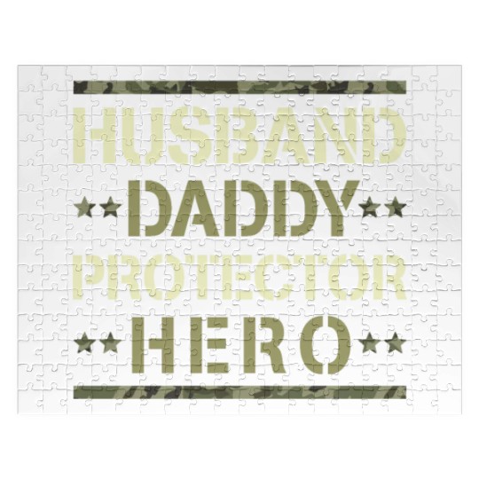 Husband Daddy Protector Hero US Army Veteran Jigsaw Puzzles