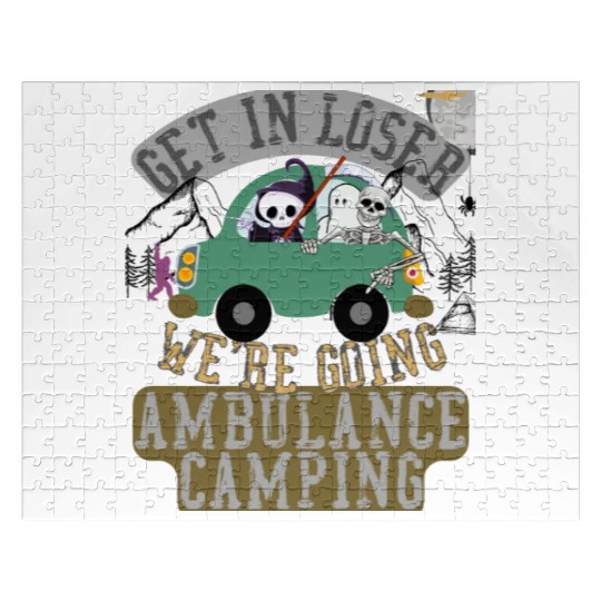 Get in loser we're going ambulance camping Jigsaw Puzzles