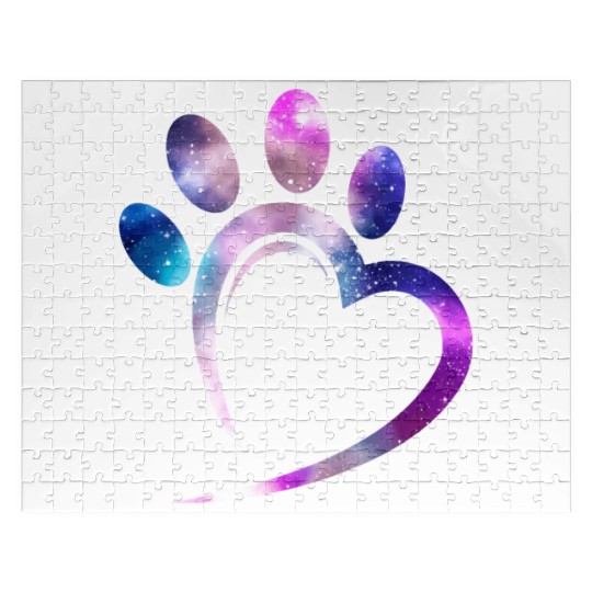 Galaxy Cat Paw Heart Cat Lover Jigsaw Puzzles
