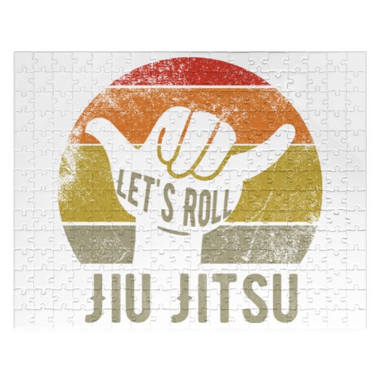 Jiu Jitsu costume of vintage BJJ let's roll Jigsaw Puzzles