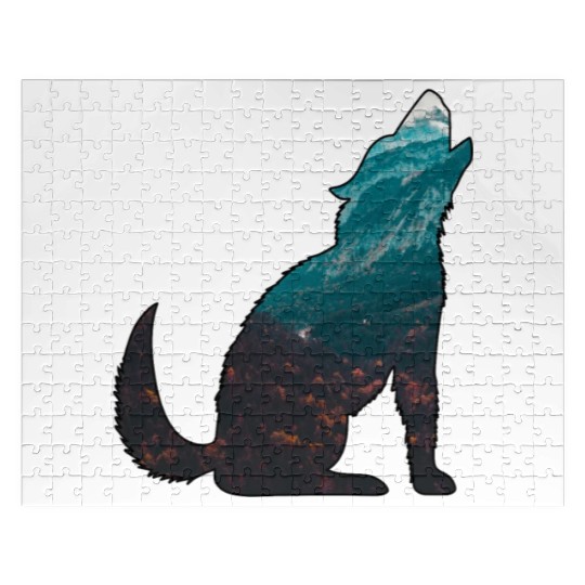The Wilderness calls Wolf Forest Mountains Nature Jigsaw Puzzles
