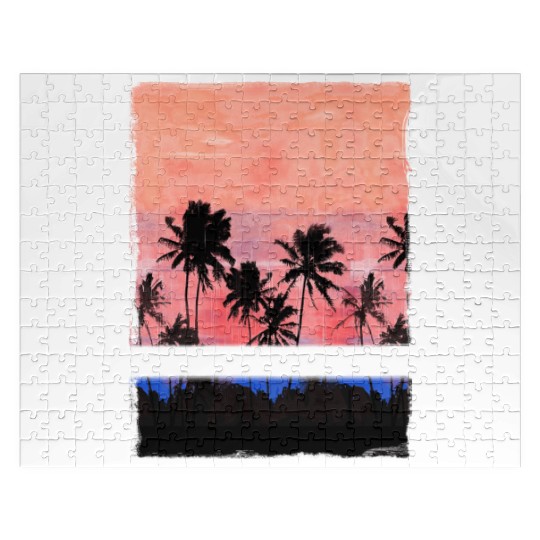 Saint Lucia Caribbean Vacation Souvenir Palm Tree Jigsaw Puzzles