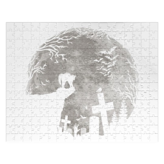 Halloween Black Cat Werewolf Full Moon Bats trick Jigsaw Puzzles