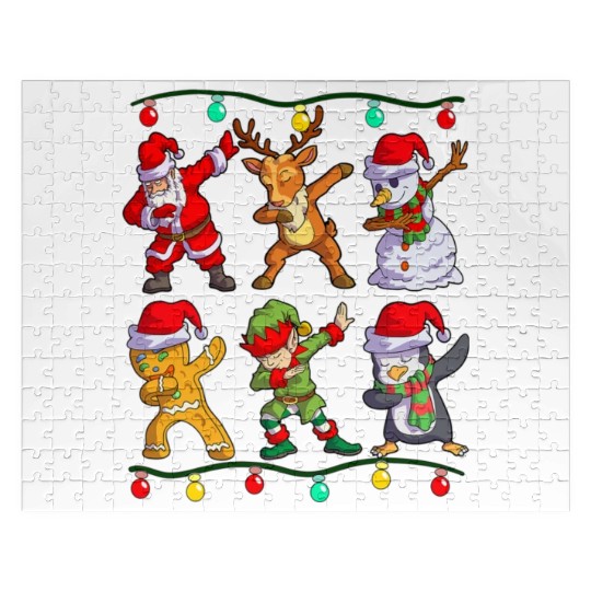 Christmas Dabbing Santa Elf De Friends Xmas Jigsaw Puzzles