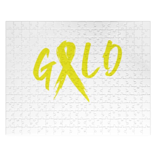 I Wear Gold For Childhood Cancer Awareness Jigsaw Puzzles