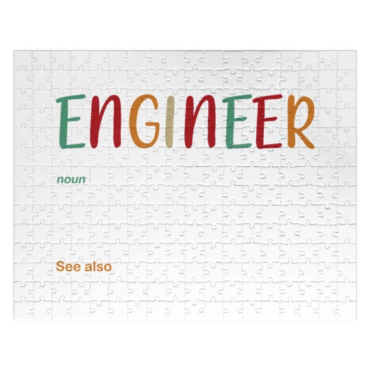 Funny College Student Engineer Definition Jigsaw Puzzles