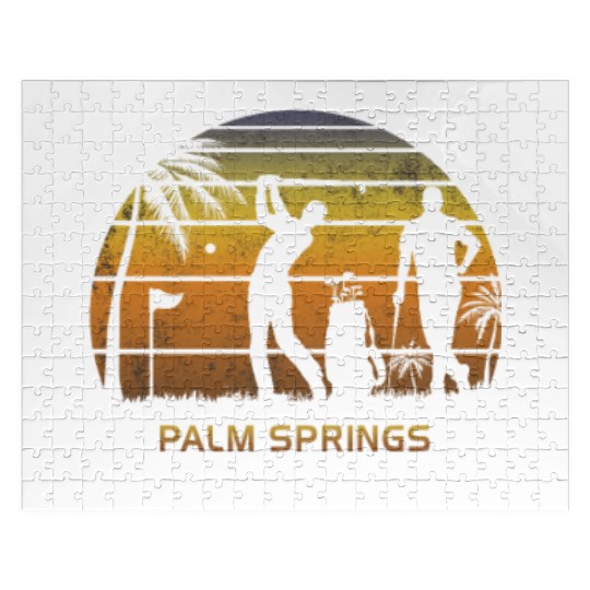 Retro Palm Springs Golf Golfing Fan Golfer Gift Jigsaw Puzzles
