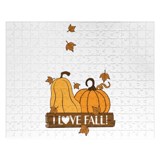Fall Leaves Pumpkin Lovers Oh My Gourd I Love Fall Jigsaw Puzzles