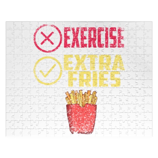 Exercise Extra Fries Gym Workout Chips Jigsaw Puzzles