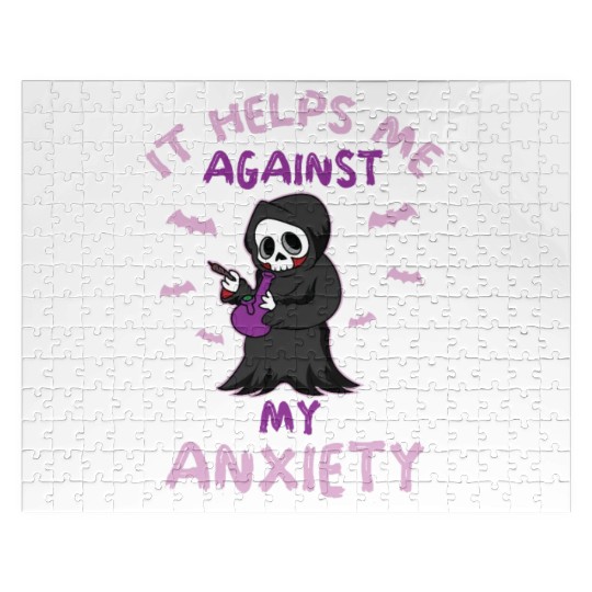 Against My Anxiety Smoking Marijuana Weed Jigsaw Puzzles