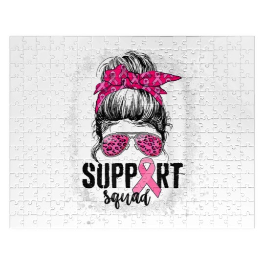 Wear It Pink ,Support Squad, Breast Cancer Support Jigsaw Puzzles