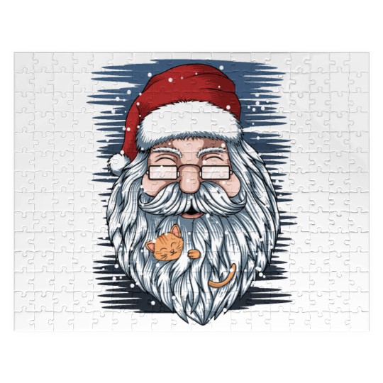santa and kittens merry christmas Jigsaw Puzzles