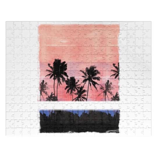 St Lucia Caribbean Vacation Souvenir Palm Tree Jigsaw Puzzles