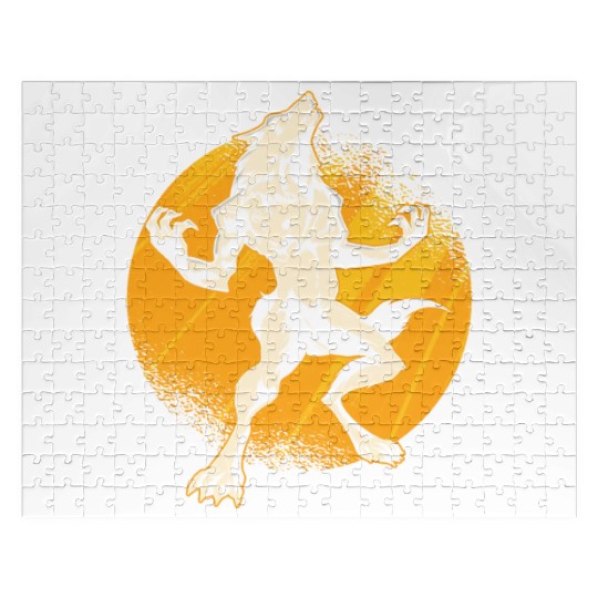 Halloween Monster Line Art Werewolf Horror Jigsaw Puzzles