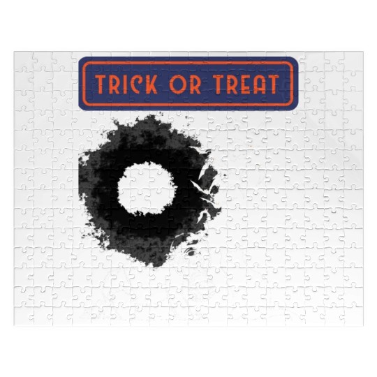 trick or cat or Treat Halloween Funny Novelty 80s Jigsaw Puzzles