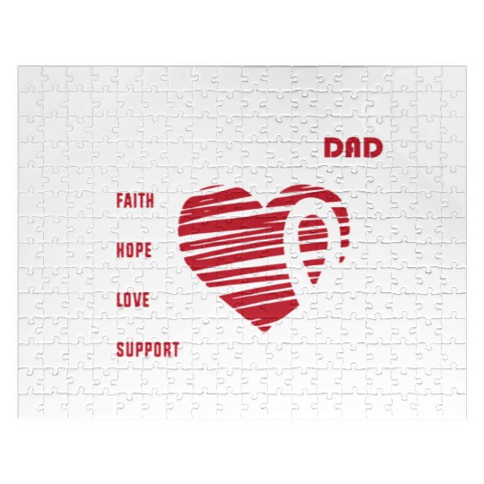 Faith Hope Love Support Squad Lung Cancer Dad Jigsaw Puzzles