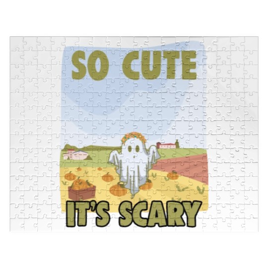 So Cute It's Scary Retro Pumpkin Farm Grost A Jigsaw Puzzles