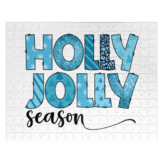 Holly Jolly season sublimation Jigsaw Puzzles