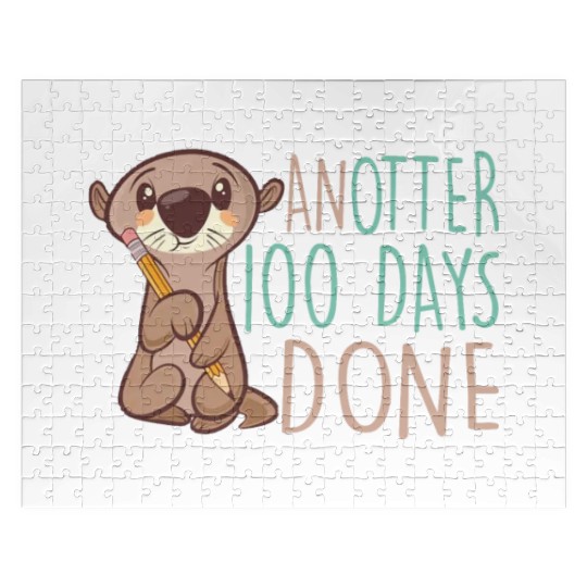 Another 100 Days Done Funny Otter Lover Teacher Jigsaw Puzzles