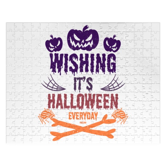 Every day Halloween Horror pumpkin with spider Jigsaw Puzzles