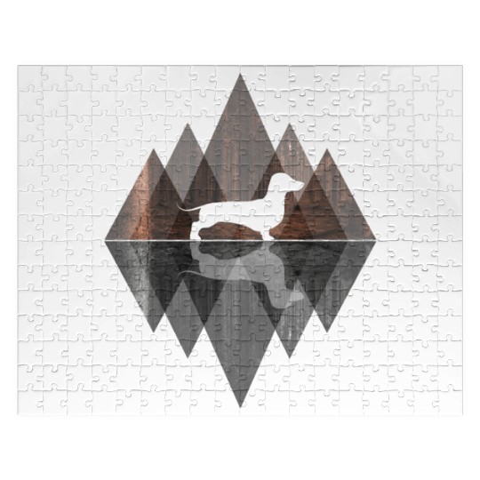 Dachshund abstract - Geometry Dog Triangle Jigsaw Puzzles