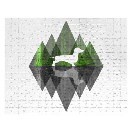 Dachshund abstract - Geometry Dog Triangle Jigsaw Puzzles