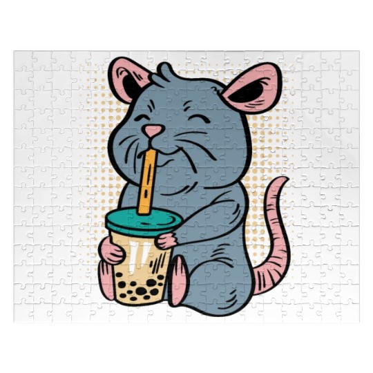 Rat Bubble Tea Tea Lover Gift Jigsaw Puzzles