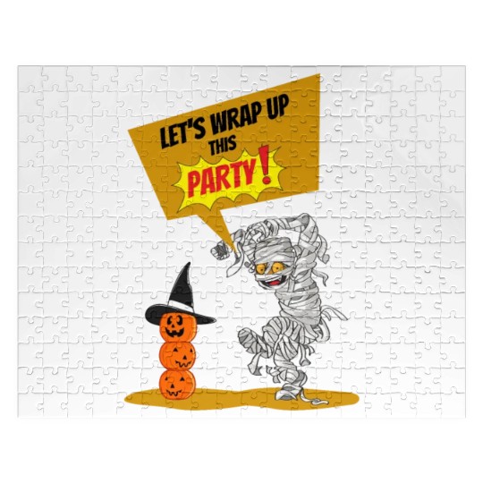 Let's Wrap Up This PARTY! - Halloween Mummy Funny Jigsaw Puzzles