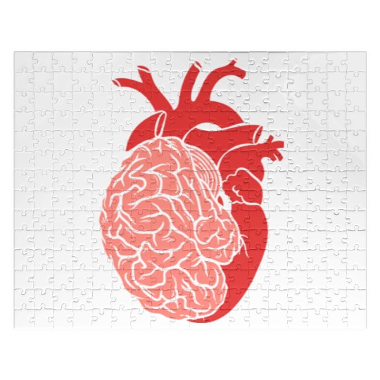 Half Brain Half Heart Organ Anatomy Science Jigsaw Puzzles
