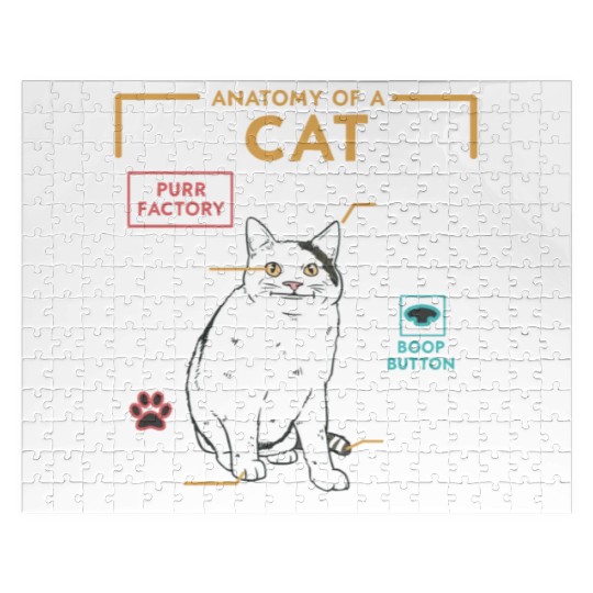 Funny Weird Cat Meme Smiling, Anatomy of A Cat Jigsaw Puzzles