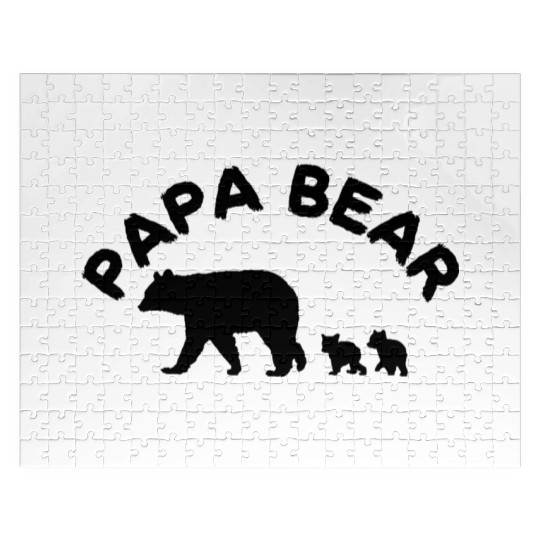 Papa Bear With 2 Two Cubs Dad Father Jigsaw Puzzles
