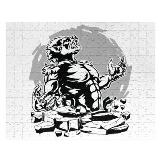 Halloween Monster Line Art Werewolf Horror Jigsaw Puzzles