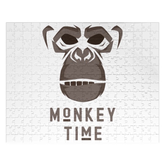 It's Monkey Time Cute Adorable Funny Monkey Face Jigsaw Puzzles