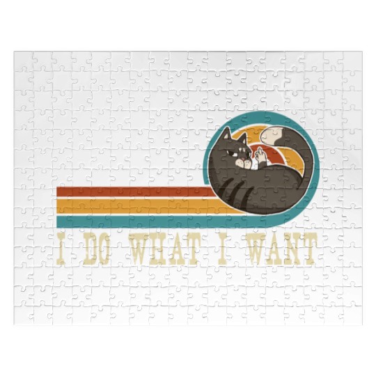 cat funny saying Jigsaw Puzzles