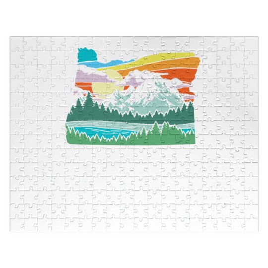 Beaverton Vintage Oregon Nature Outdoors Retro Gra Jigsaw Puzzles
