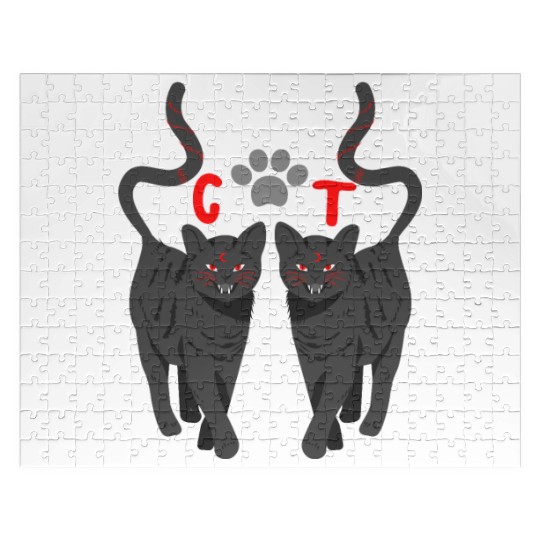 FUNNY halloween scary CAT Jigsaw Puzzles phantom